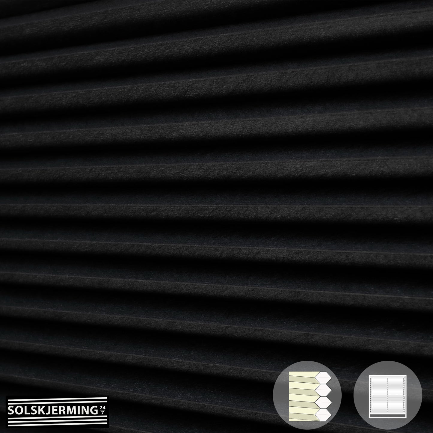 Plisségardin (FH) NUVIA BO - Espressosvart