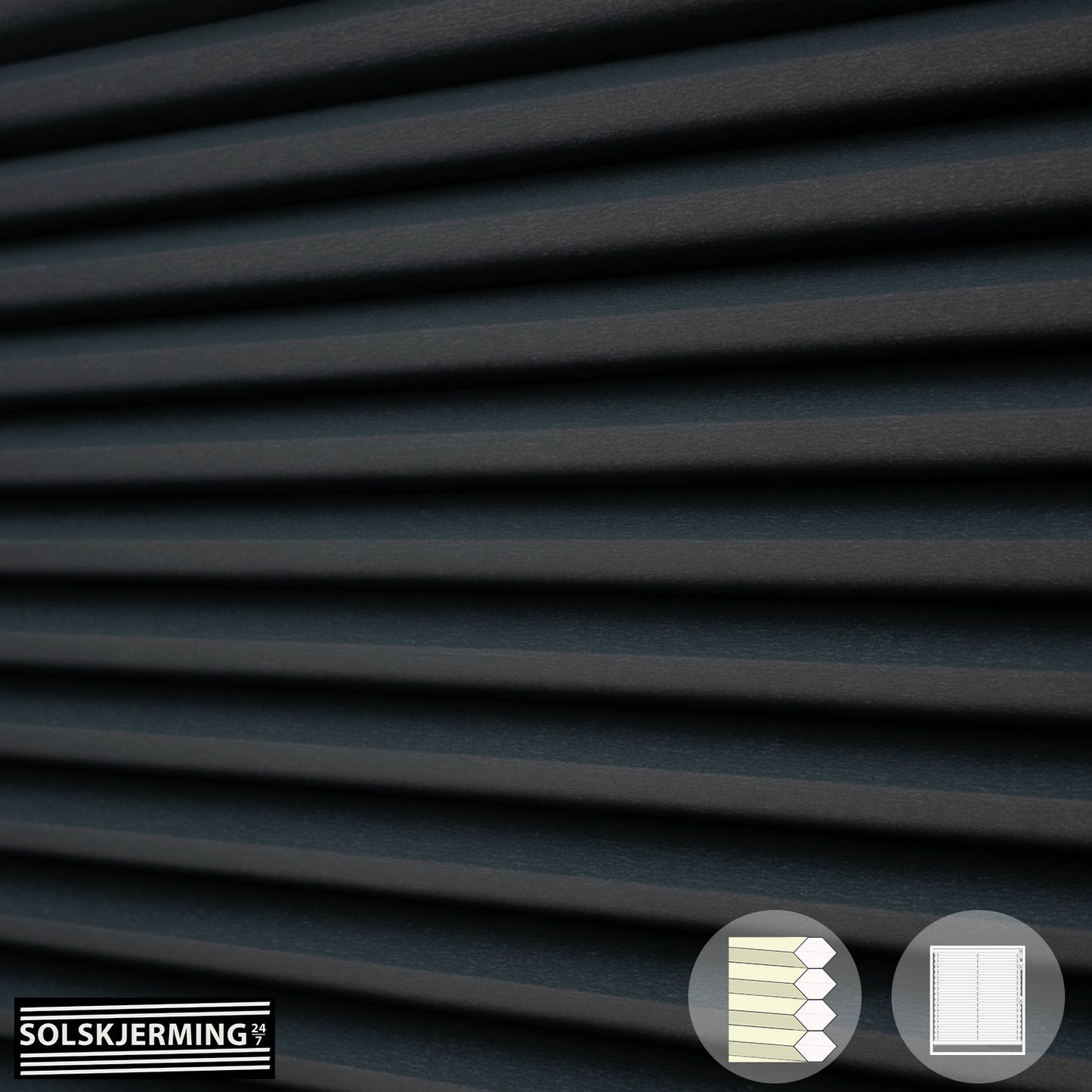 Plisségardin (FH) NUVIA BO - Granitgrå