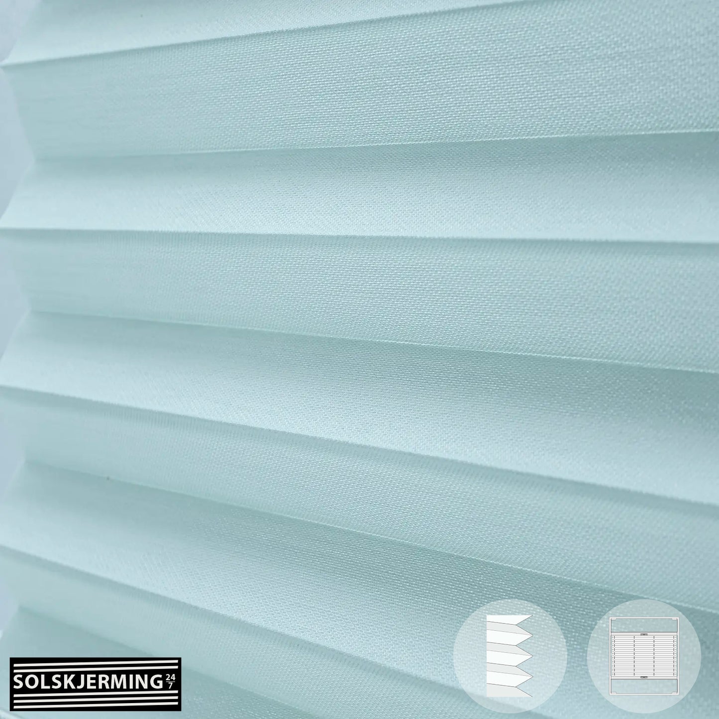 Plisségardin (ON) ELANZA - Isbregrønn