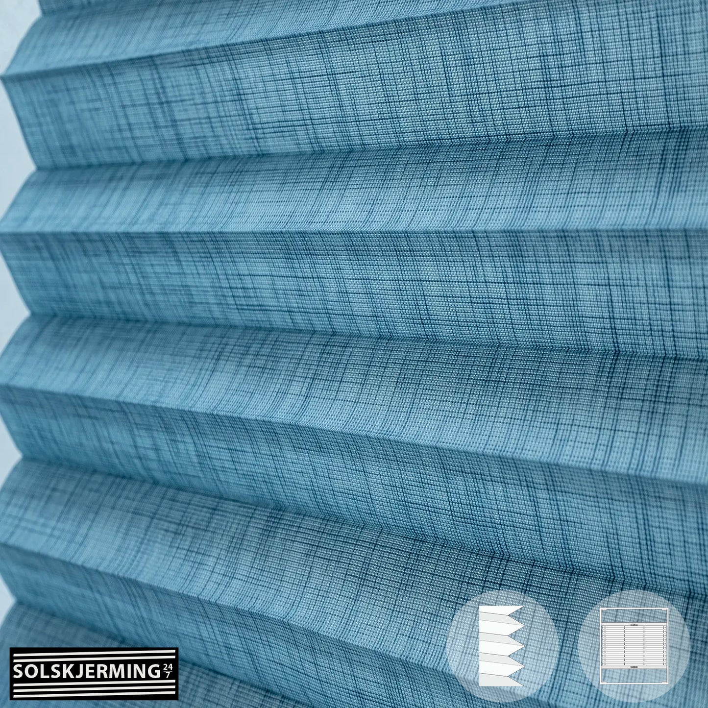 Plisségardin (ON) LUMA - Turkisblå