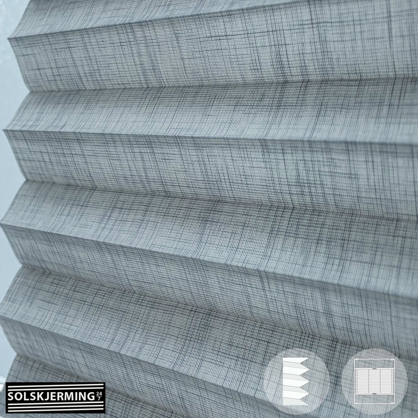 Plisségardin (ON) LUMA - Stormgrå