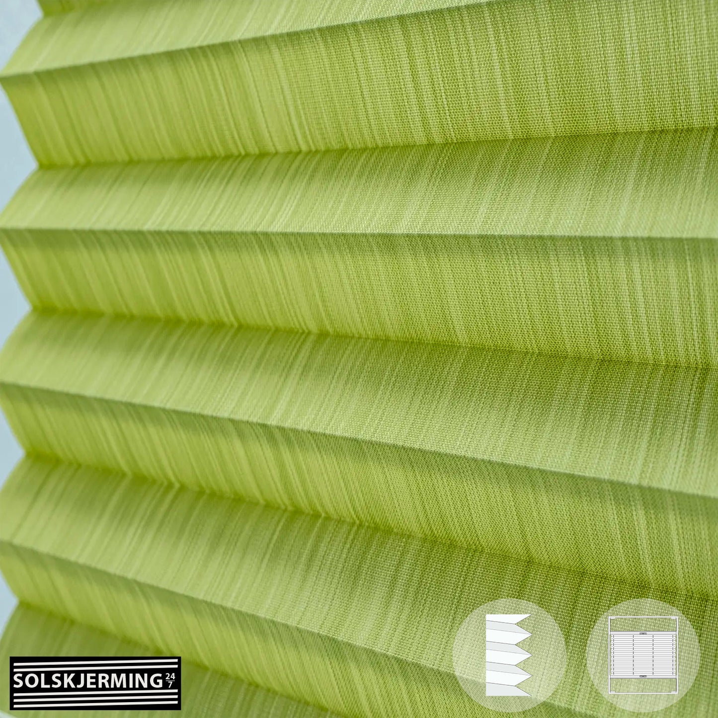 Plisségardin (ON) PRIMIO - Kiwigrønn