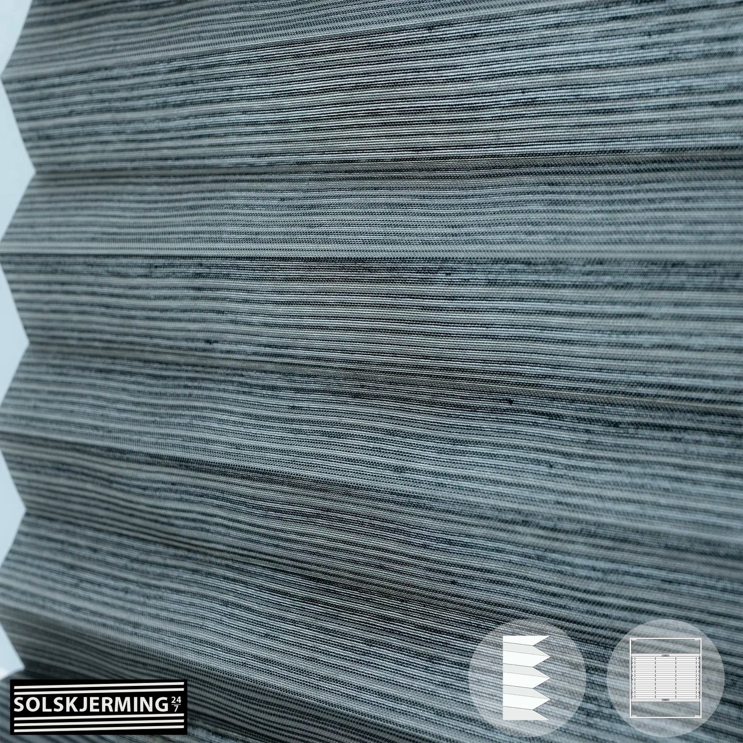 Plisségardin (ON) FIORA - Tordenvær svart