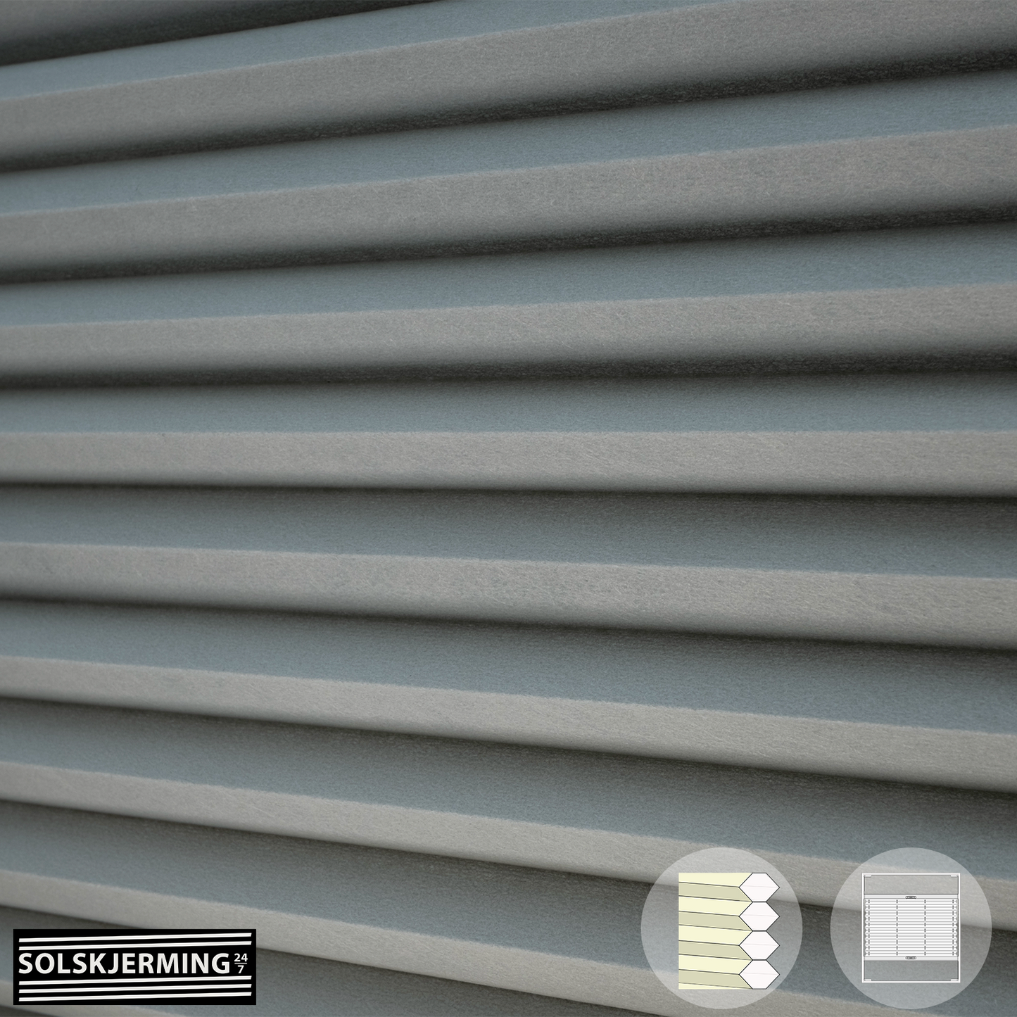 Plisségardin (ON) NUVIA - Lysgrå