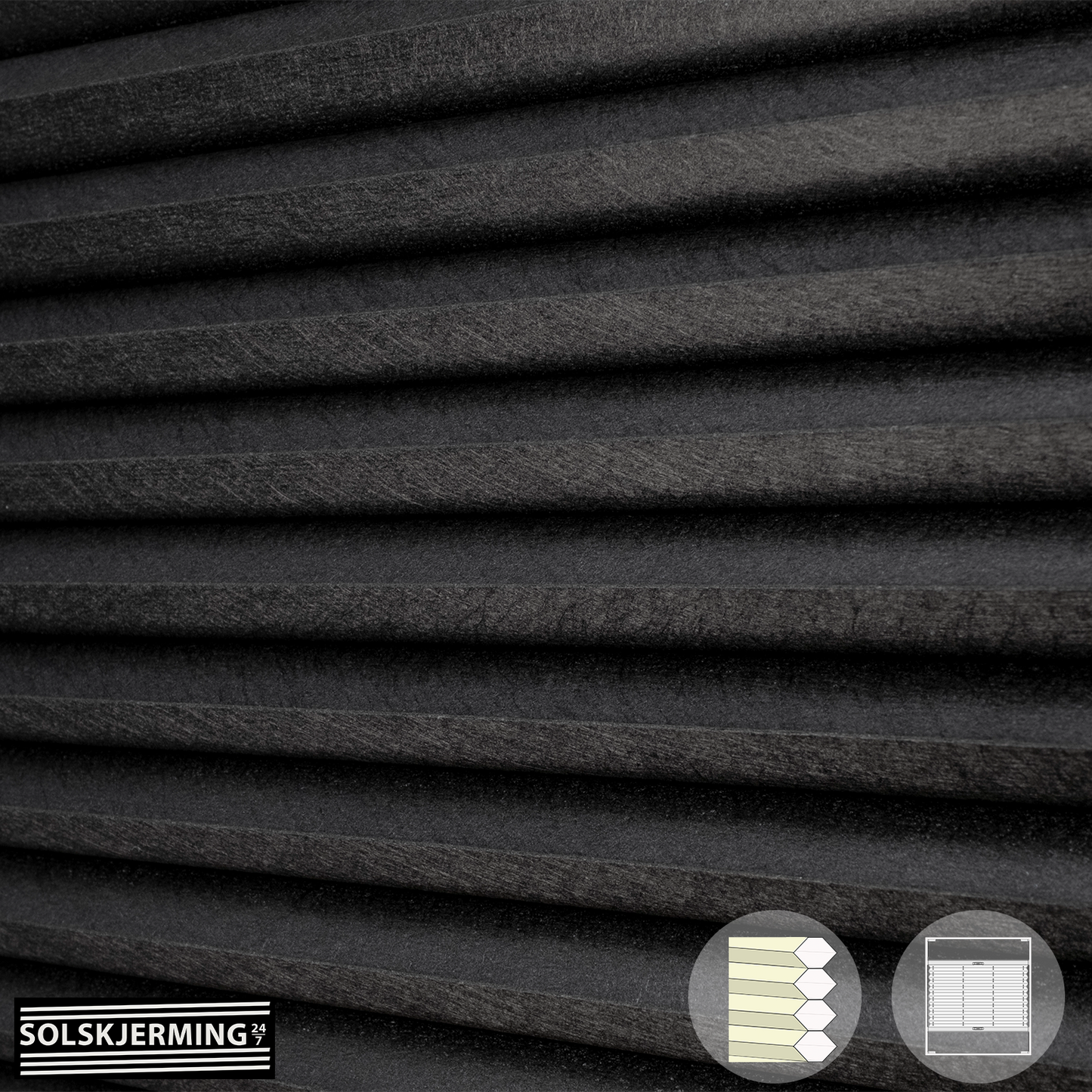 Plisségardin (ON) NUVIA - Espressosvart