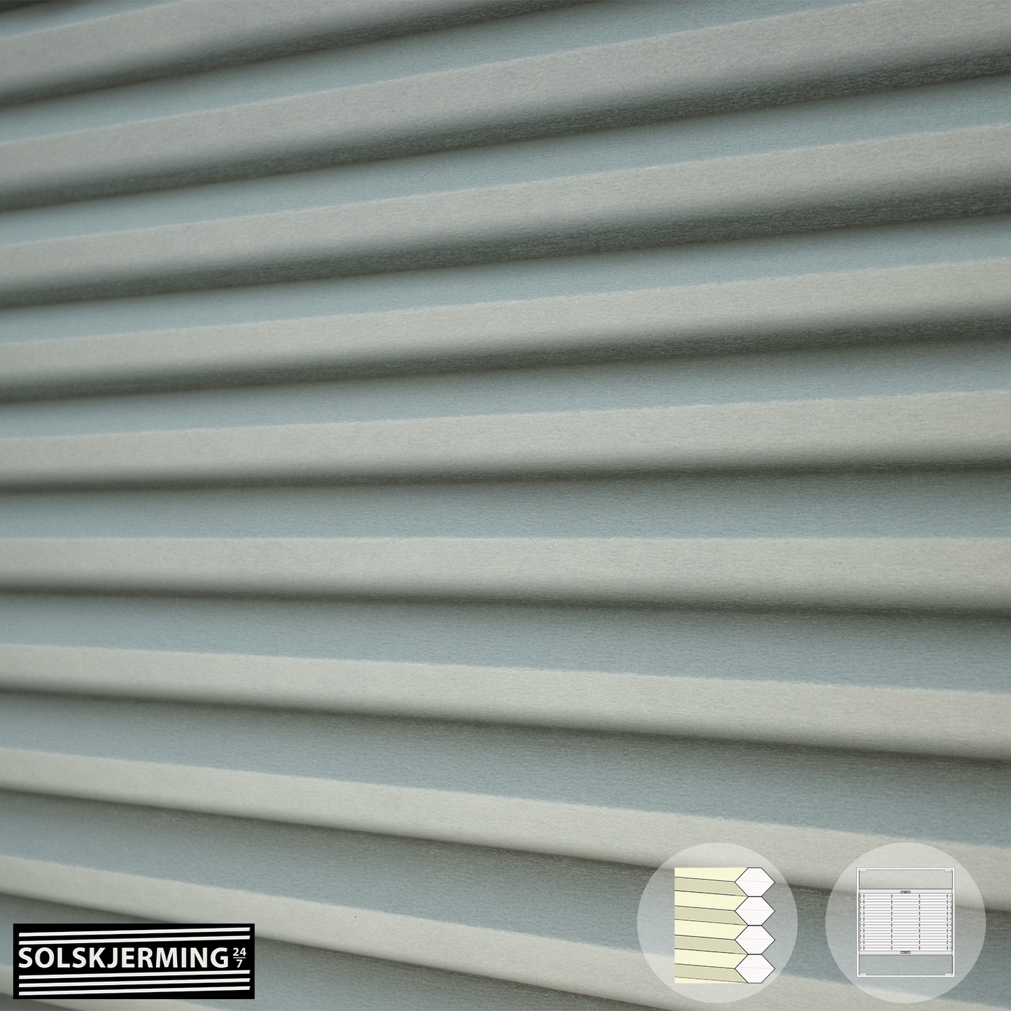 Plisségardin (ON) NUVIA - Antarktisgrå