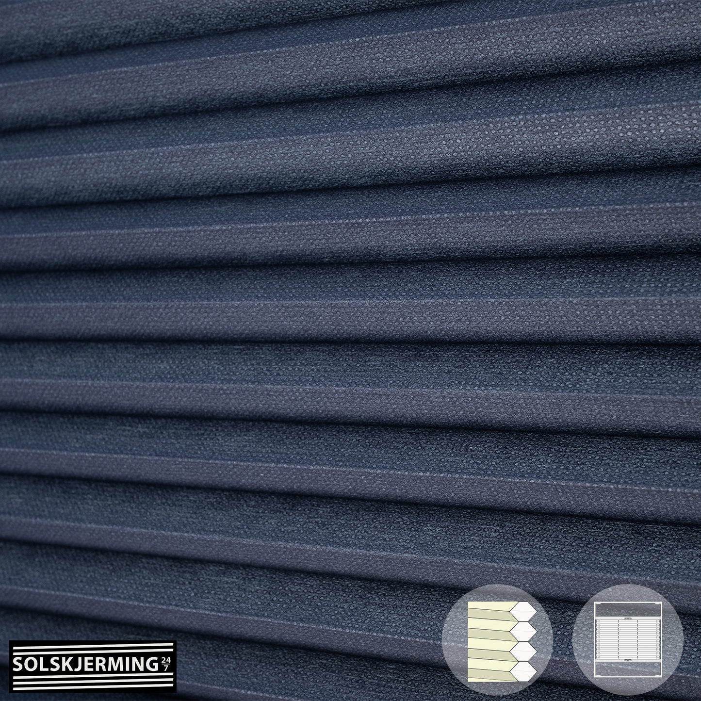 Plisségardin (ON) DOTTO - Nileblå