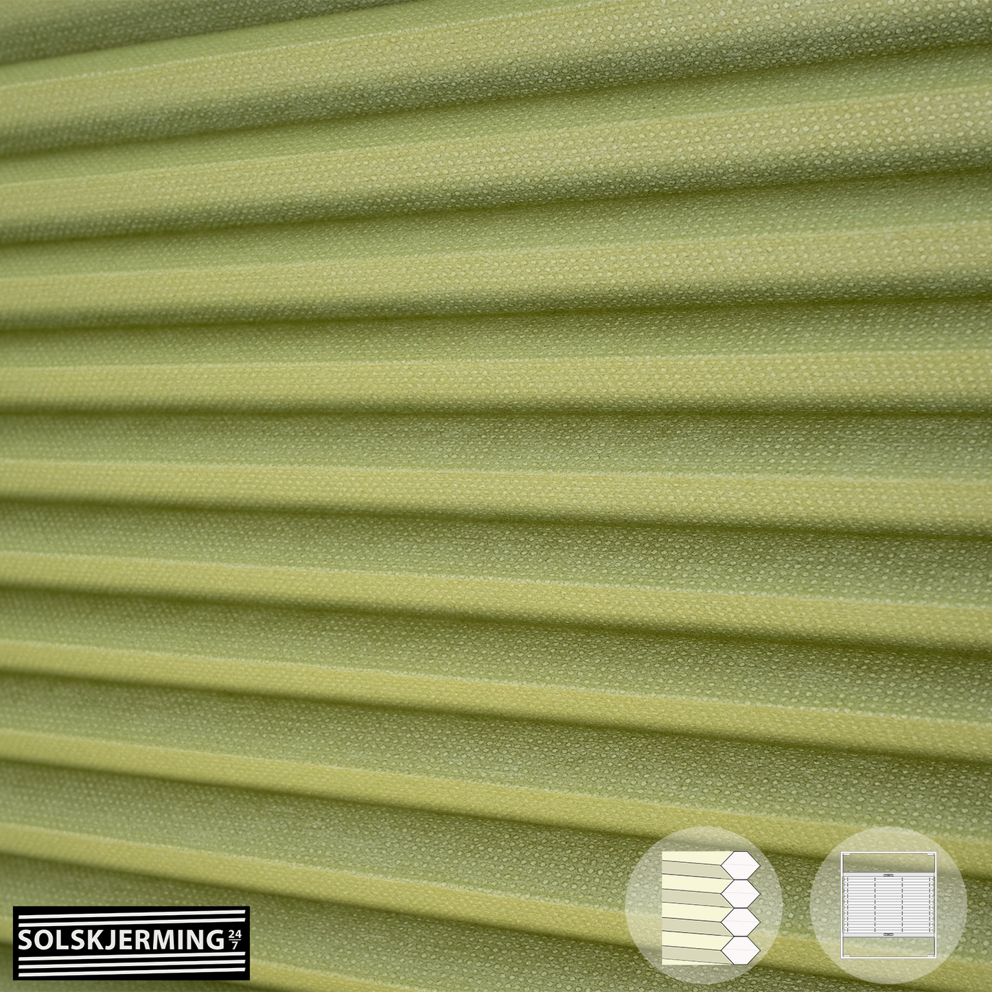 Plisségardin (ON) DOTTO - Pistasjgrønn