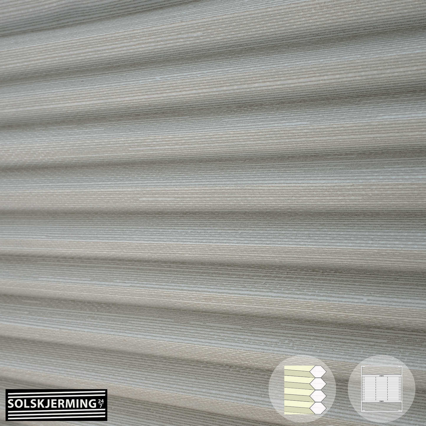 Plisségardin (ON) LUXRA - Duegrå