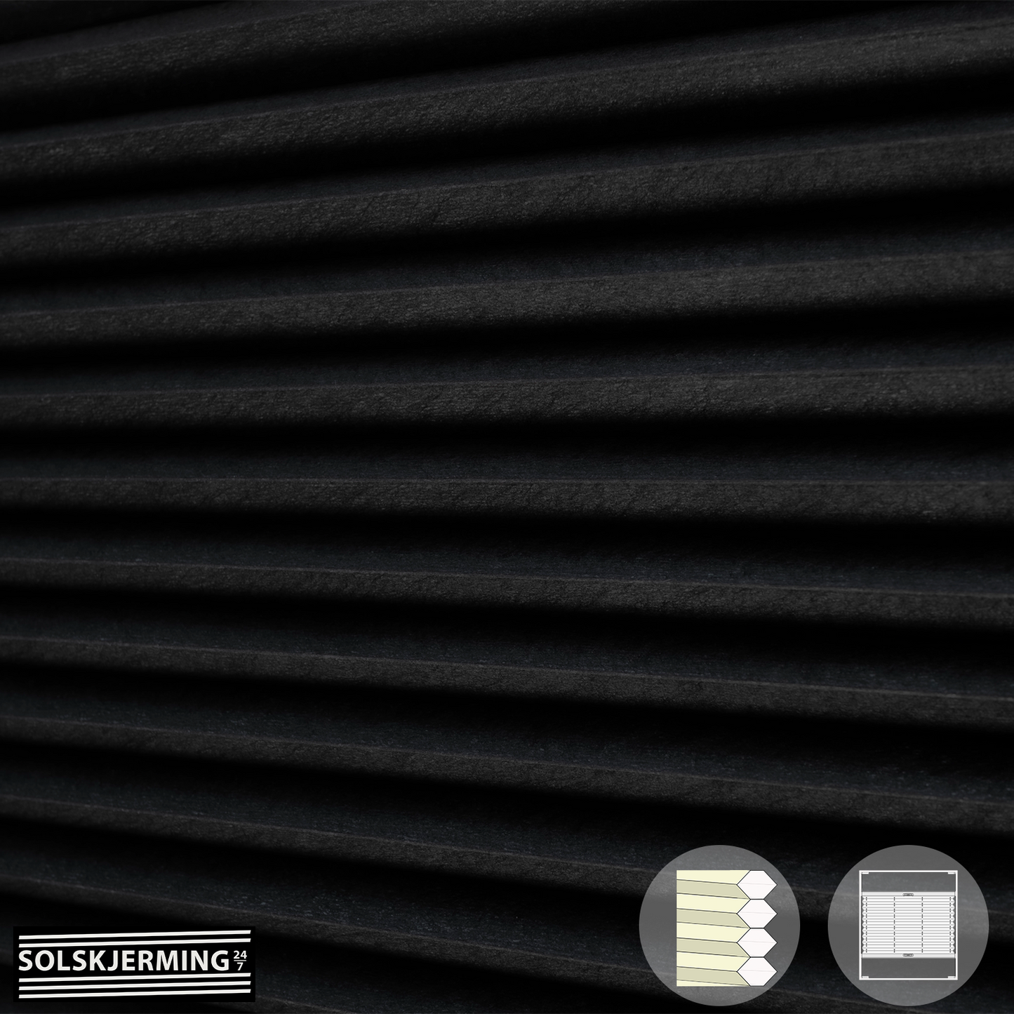 Plisségardin (ON) NUVIA BO - Espressosvart