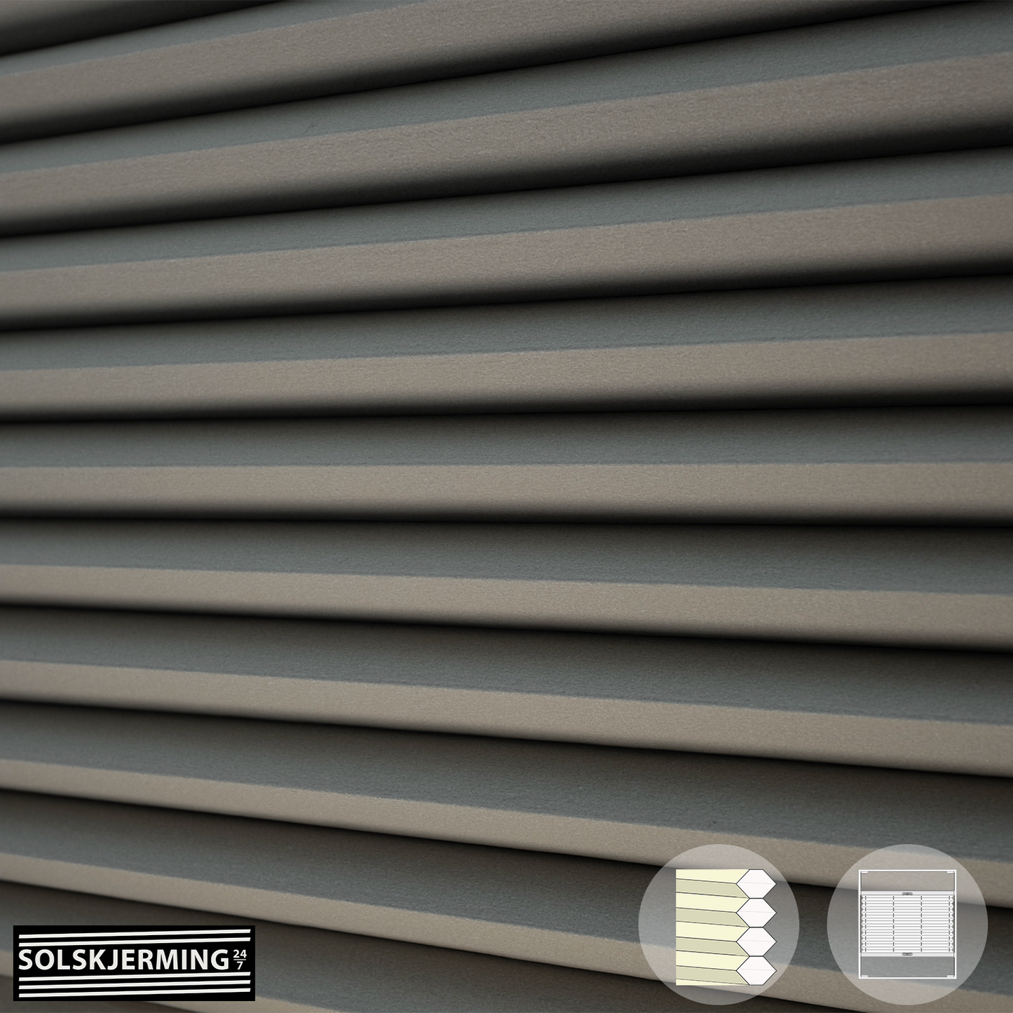 Plisségardin (ON) NUVIA BO - Chateaugrå/beige