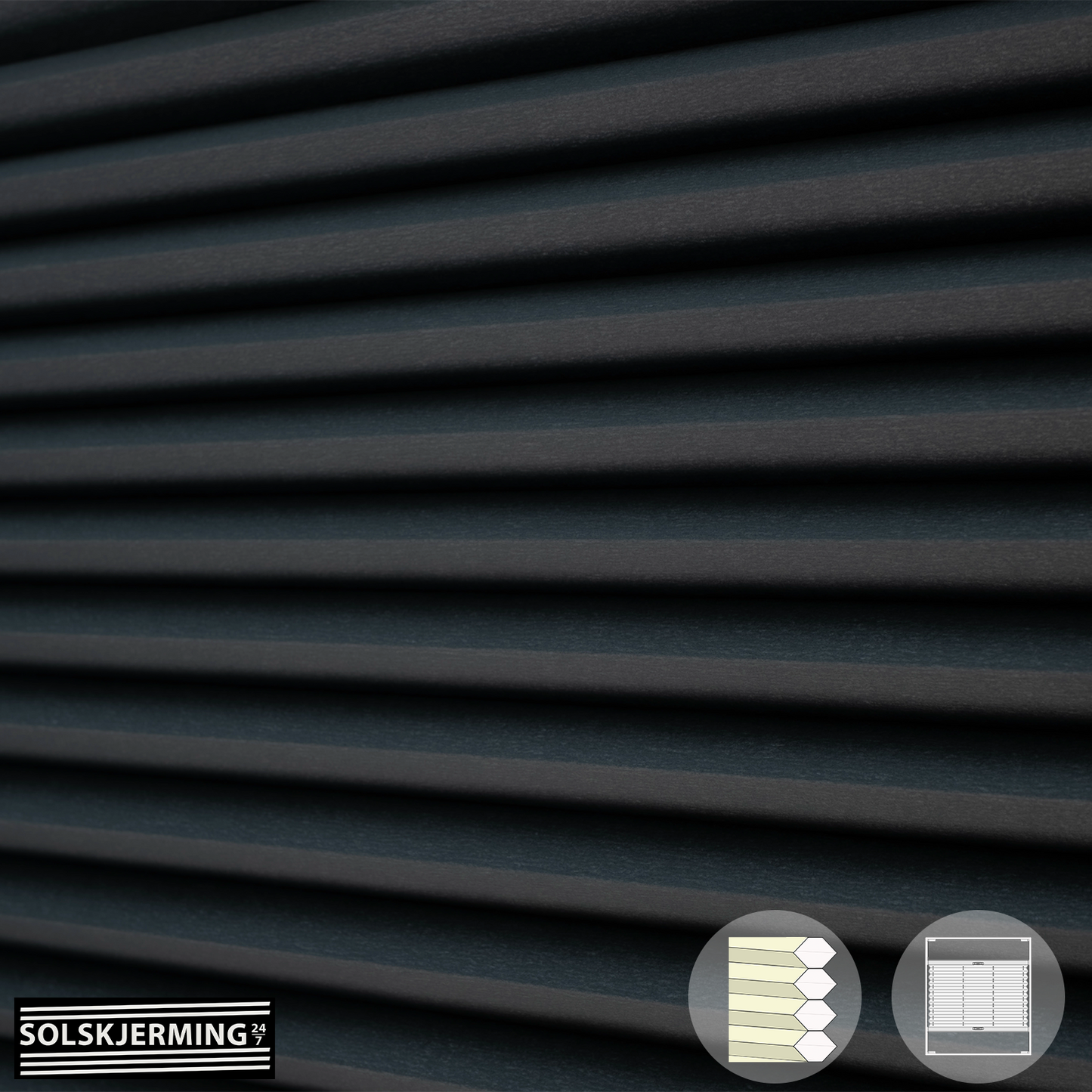 Plisségardin (ON) NUVIA BO - Granitgrå