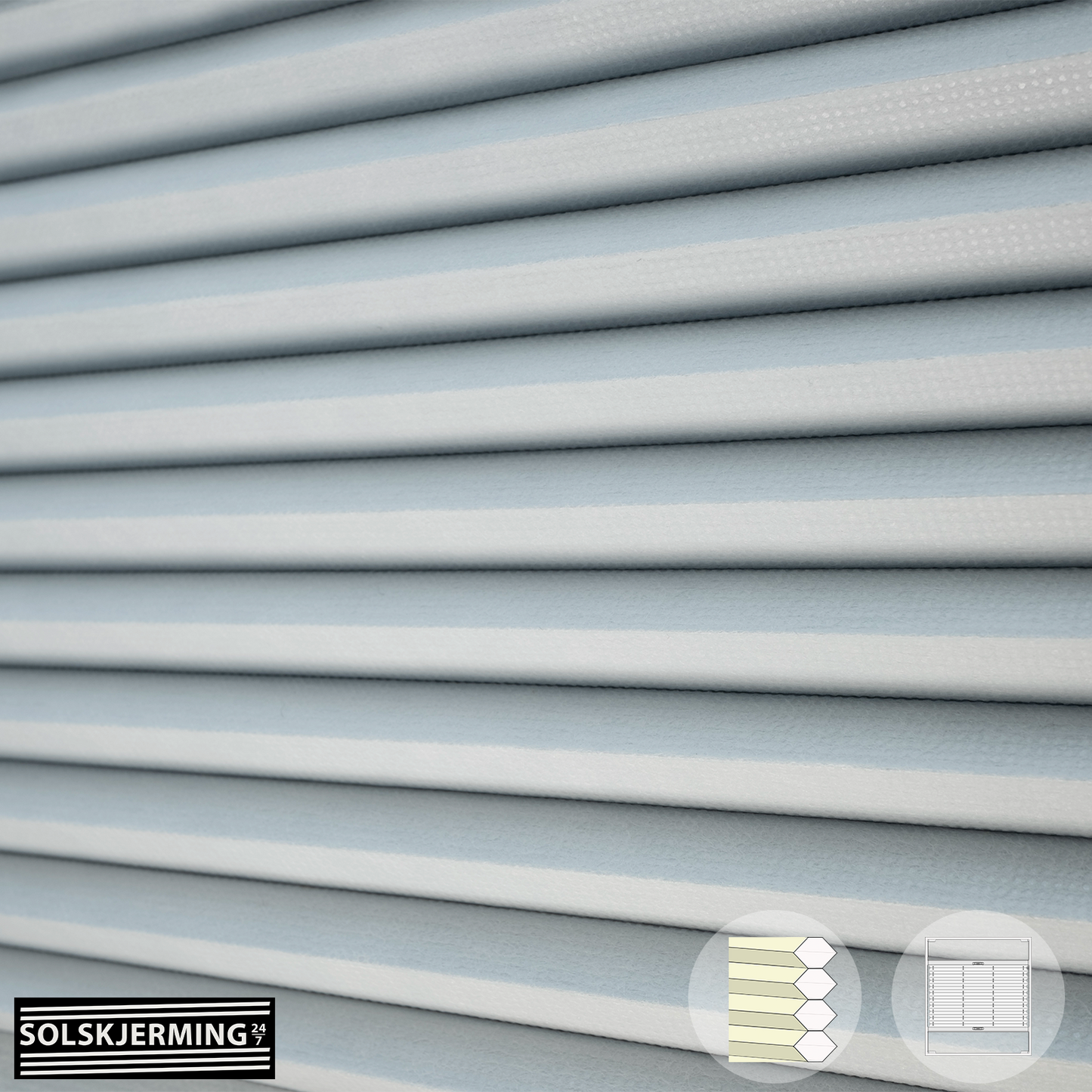 Plisségardin (ON) DOTTO BO - Stjernehvit