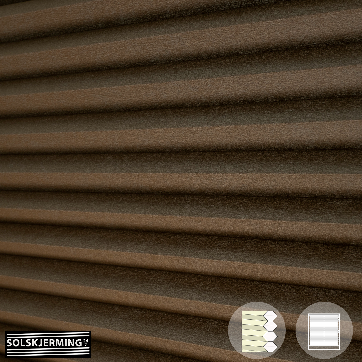 Plisségardin (FH) NUVIA - Tobakkbrun