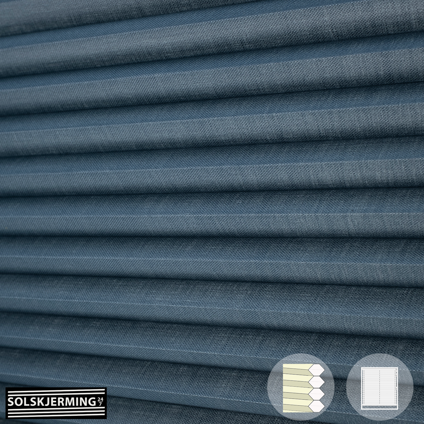 Plisségardin (FH) VELORA - Flintblå/grå