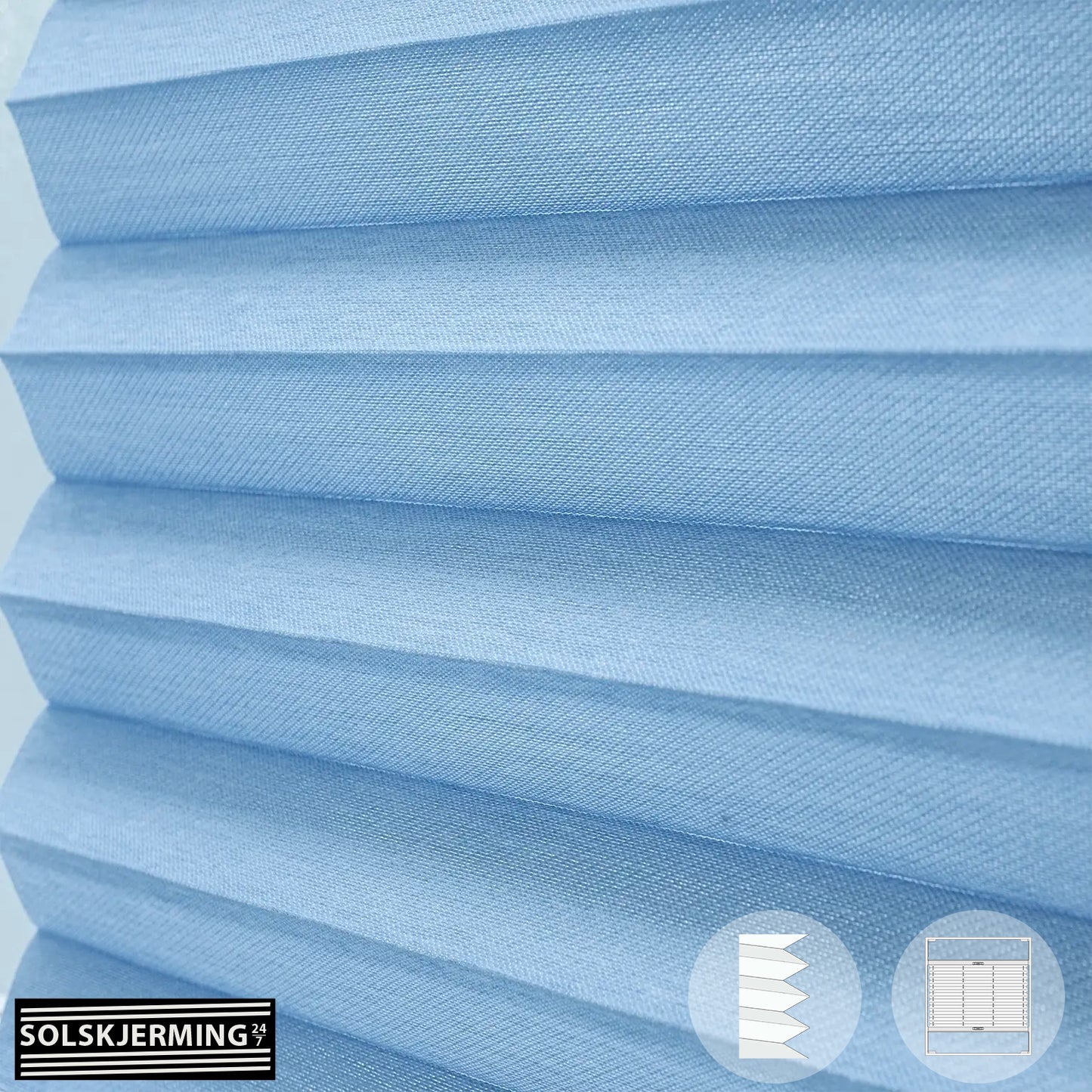 Plisségardin (ON) ELANZA - Himmelsblå