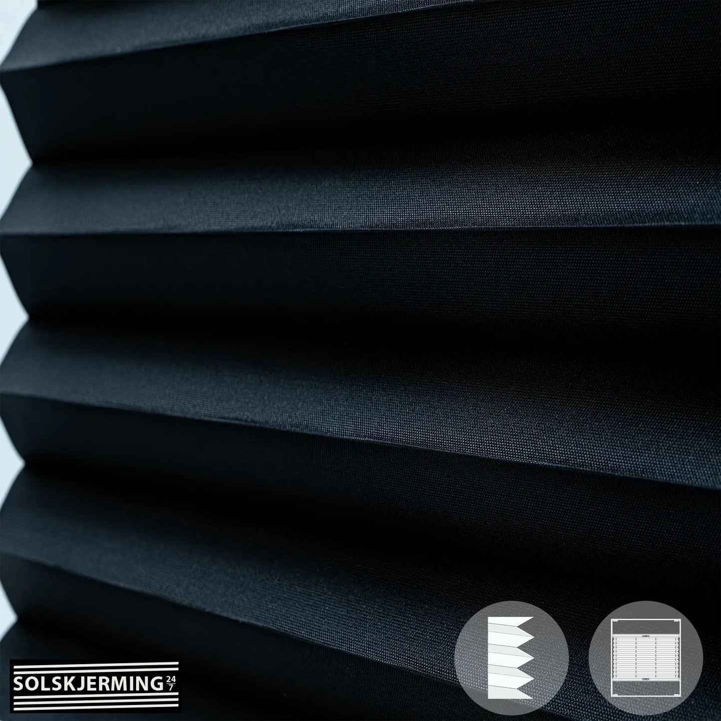 Plisségardin (ON) VERSIO - Kaviarsvart