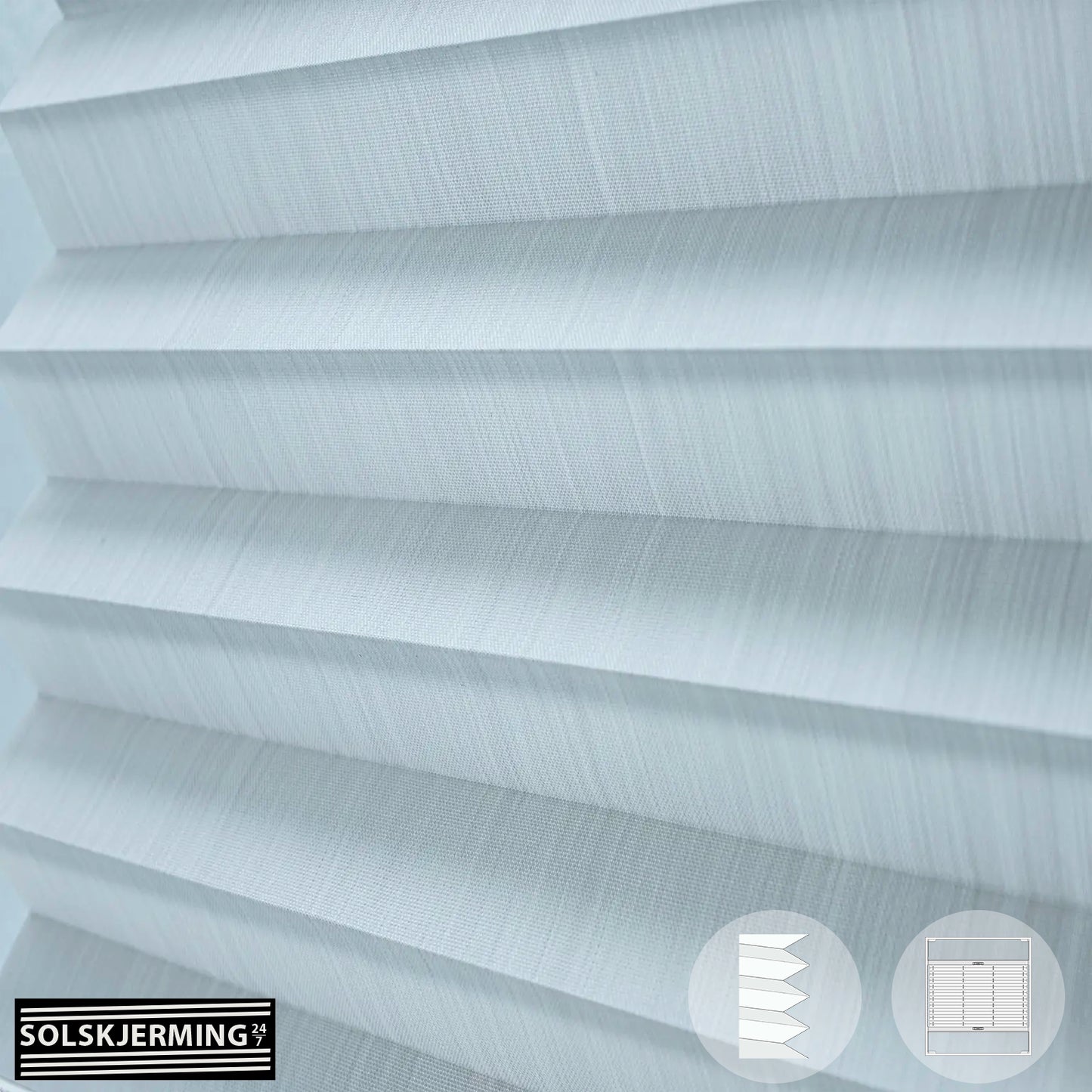 Plisségardin (ON) PRIMIO - Stjerne grå/hvit