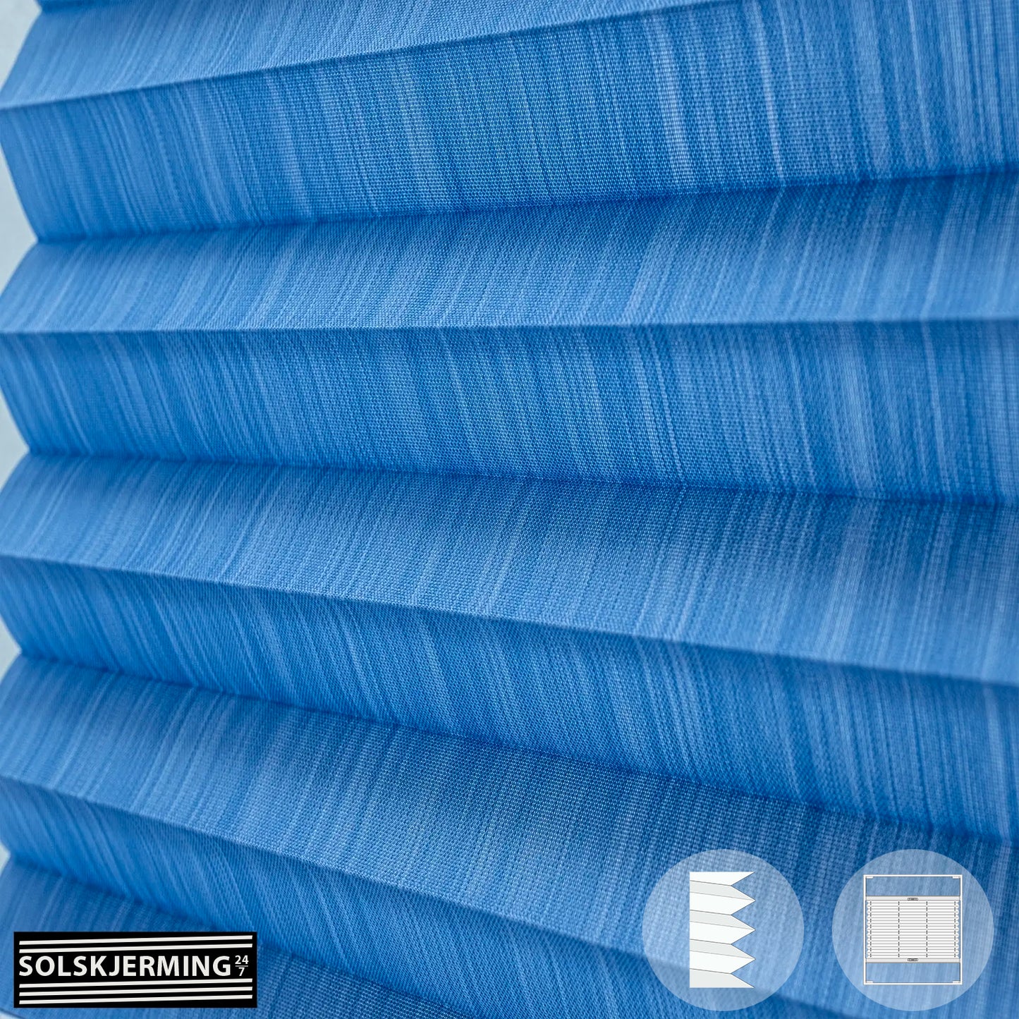 Plisségardin (ON) PRIMIO - Asurblå